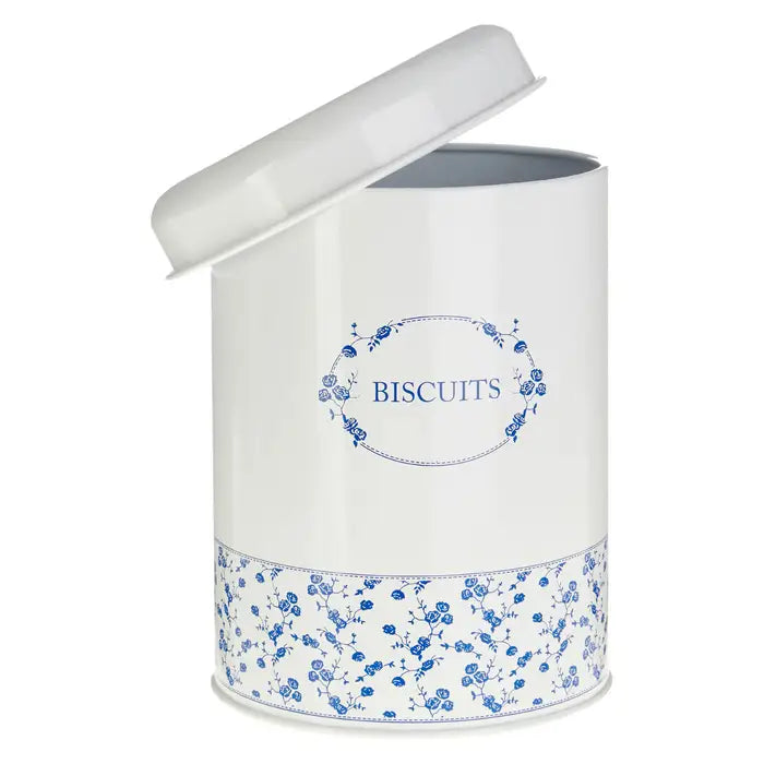 Blue Rose Biscuit Canister
