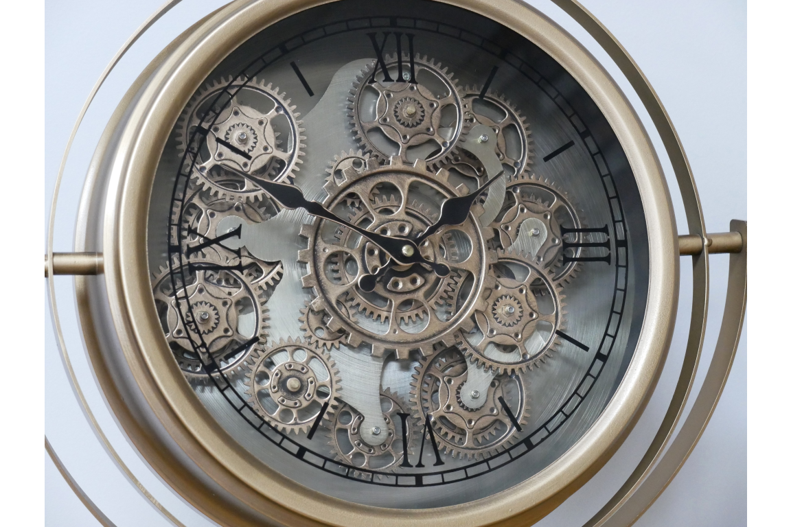Gold Clock With Cogs