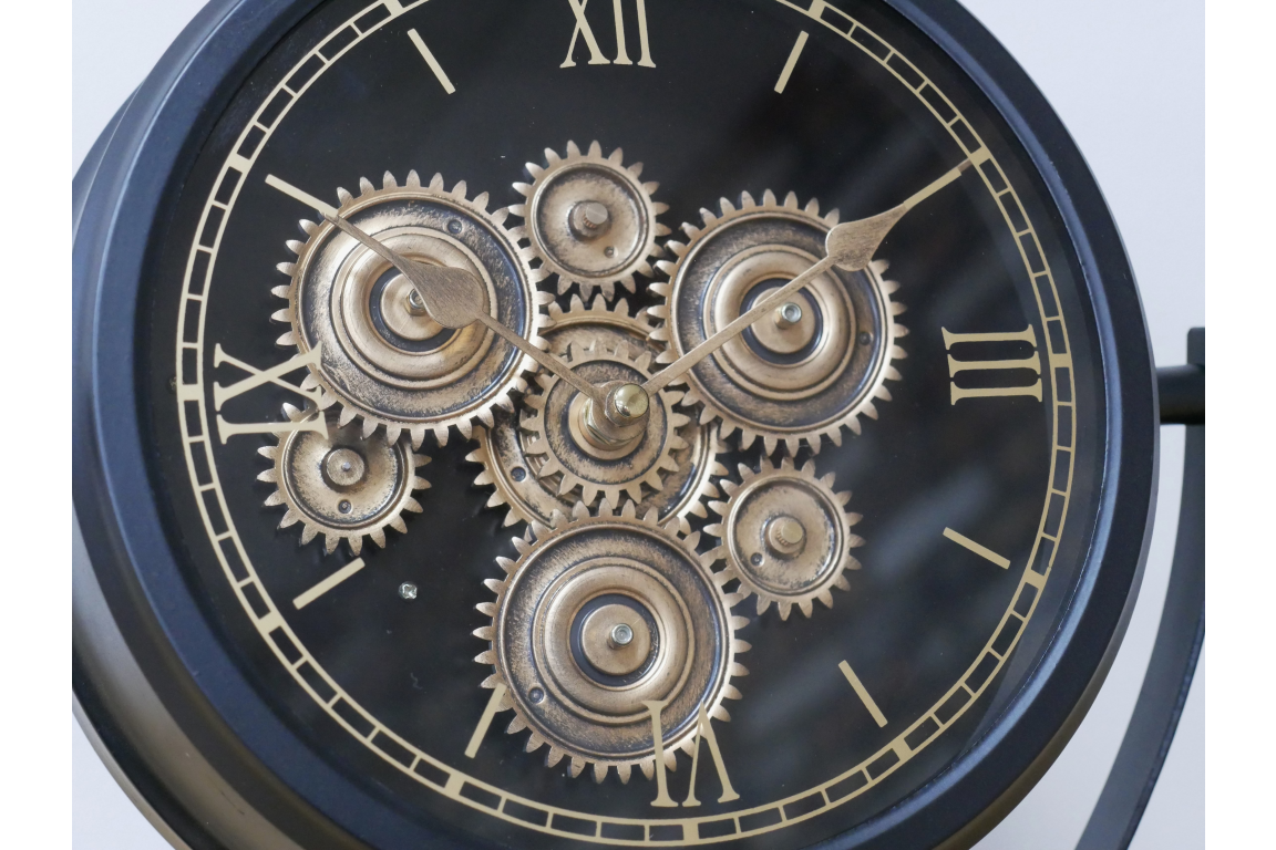 Black Clock With Cogs