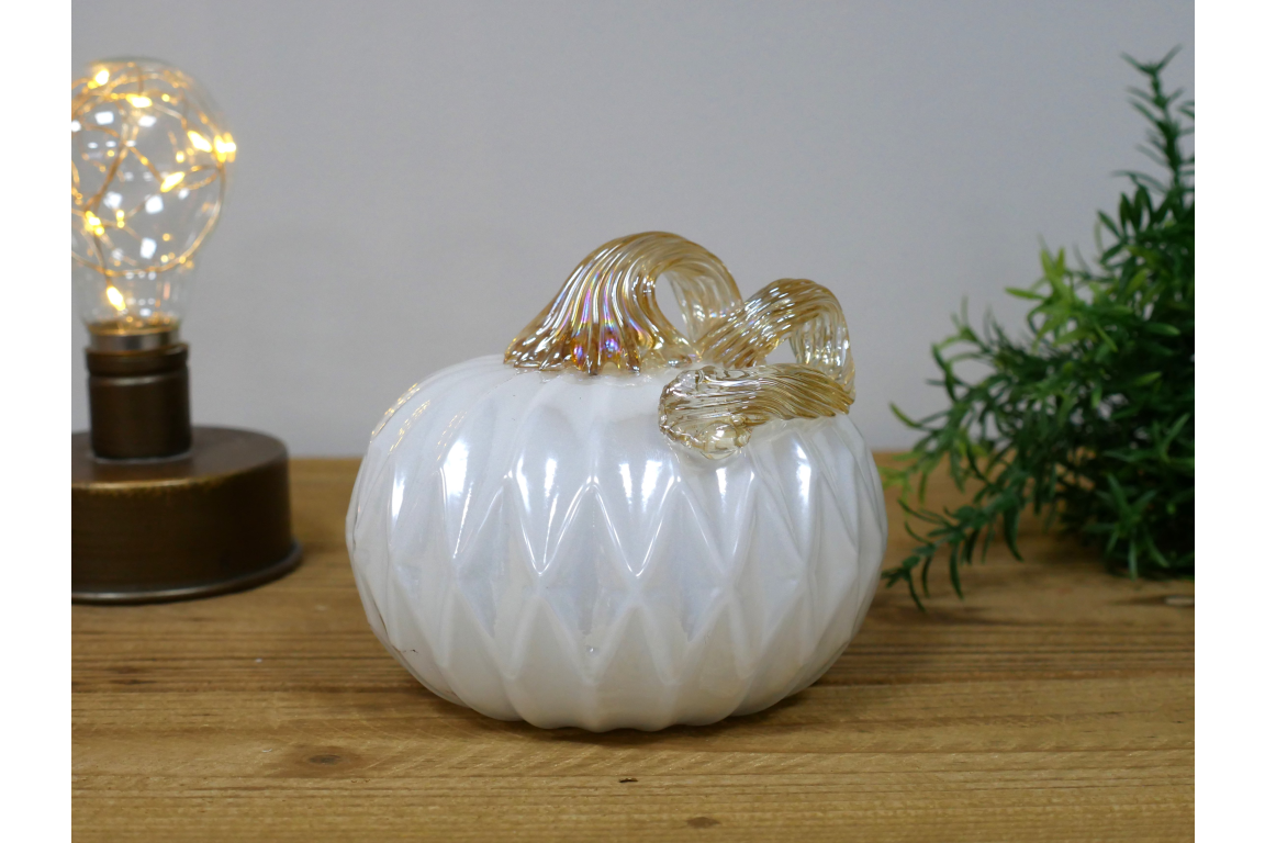 Luxury Glass Pumpkin White
