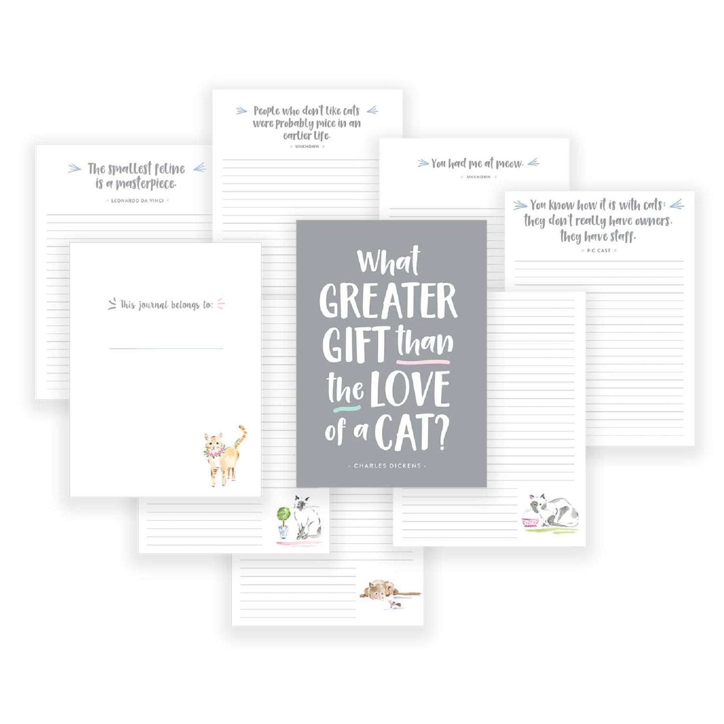 A5 Soft Cover Cat Lover Journal Pastel Pink
