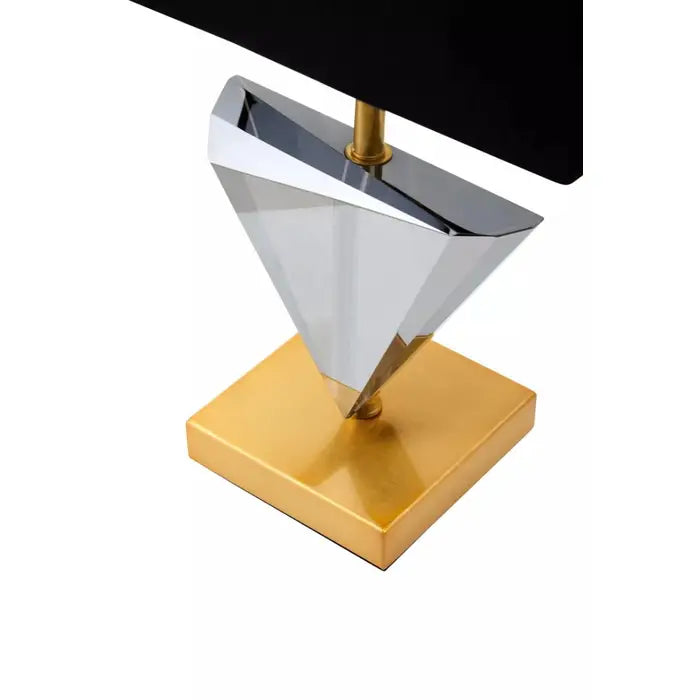Halina Smoked Crystal Table Lamp with Gold Metal
