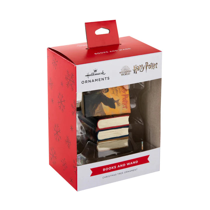 Collectable Harry Potter™ - Stacked Books with Wand Ornament