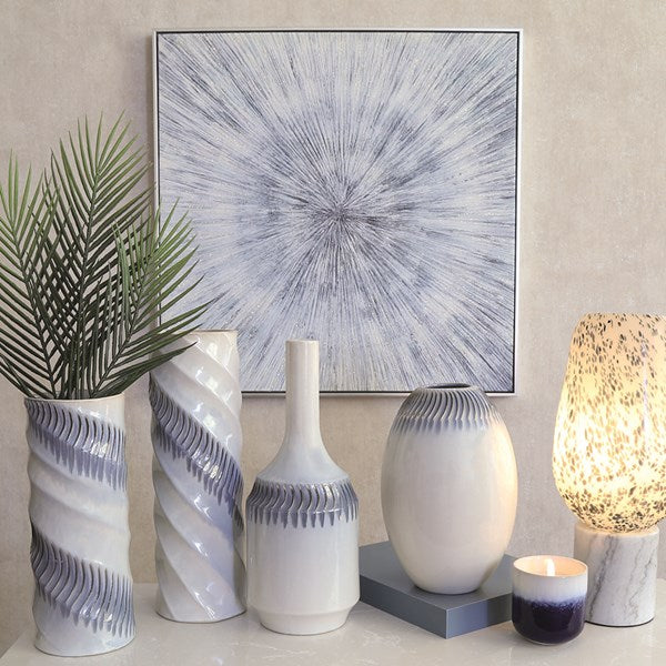 Blue Glitter Abstract Canvas 76x76cm