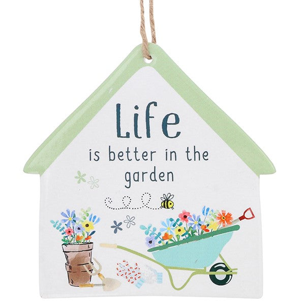 Happy Garden Hanging Plaque Life
