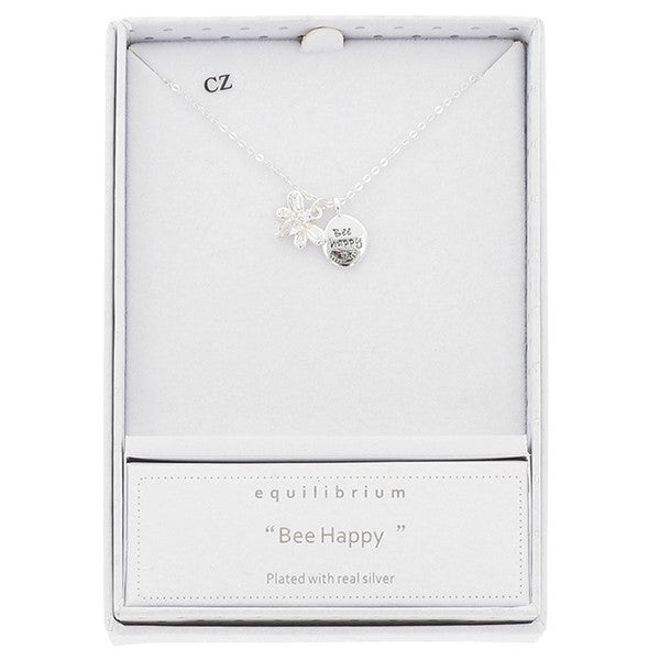 From Me To You Silver Plated Necklace Bee Happy