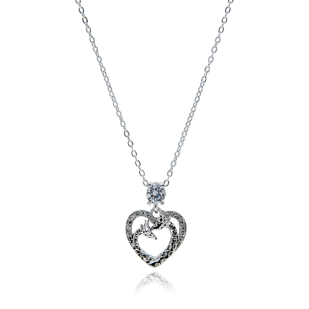 Wild At Heart Giraffe Silver Plated Necklace
