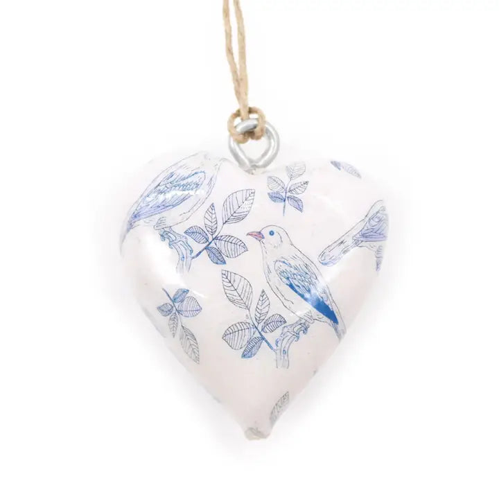 Decor Wood Heart - Blue Bird