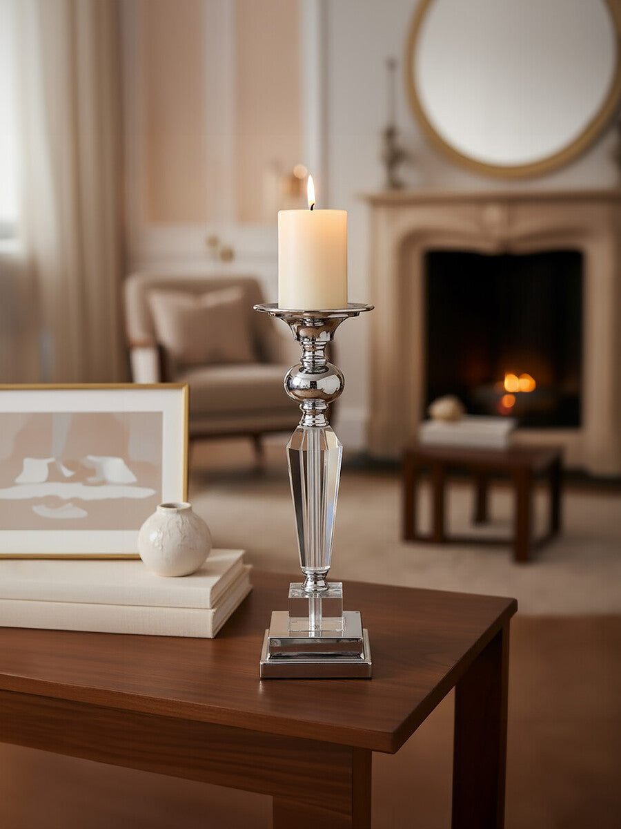 Amara Crystal and Metal Large Candle Holder