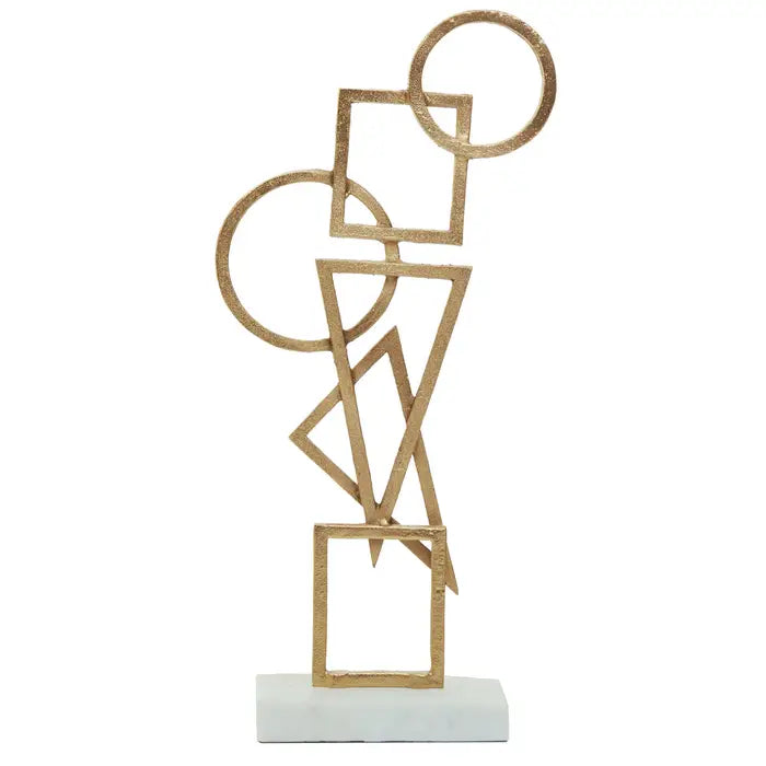 Simbolo Gold Metal Sculpture On Marble Base
