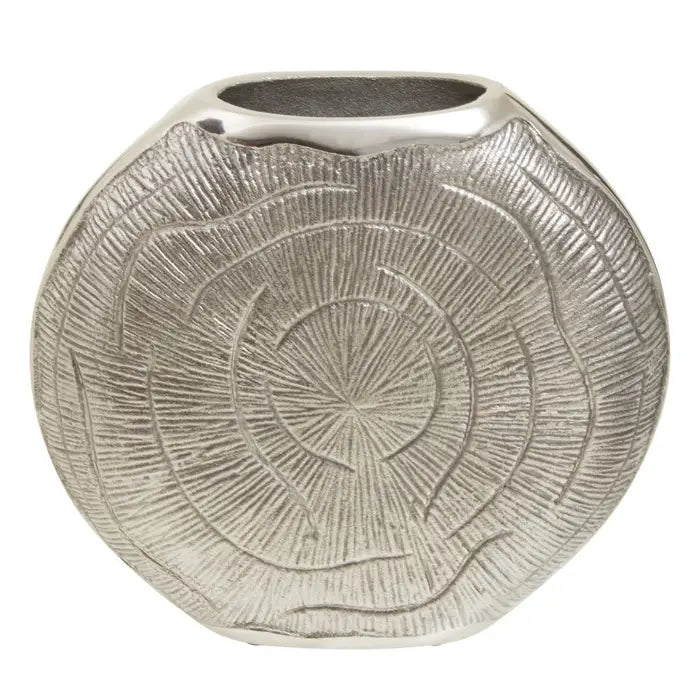 Silva Small Oak Effect Silver Finish Vase