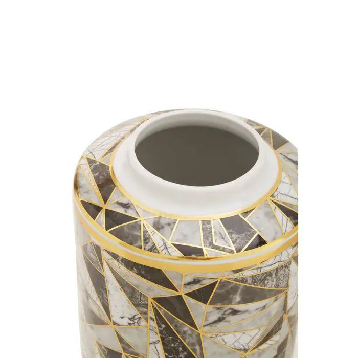 Doria Ceramic Jar with abstract geometric patterns