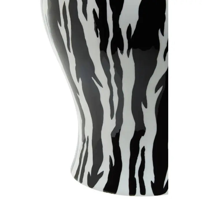 Marmo Ceramic Black & White Ginger Jar