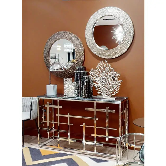 Prato Small Silver Nickel Finish Coral Sculpture