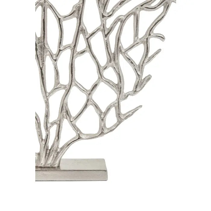 Prato Small Silver Nickel Finish Coral Sculpture