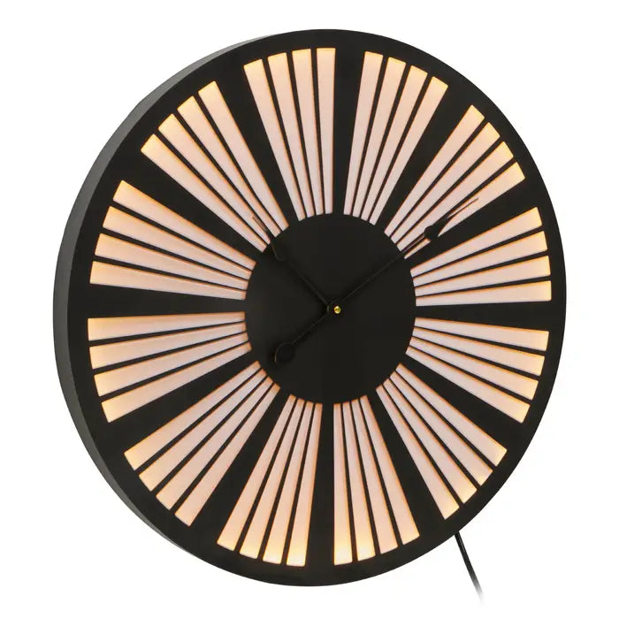 Genova Light Up Black And White Wall Clock
