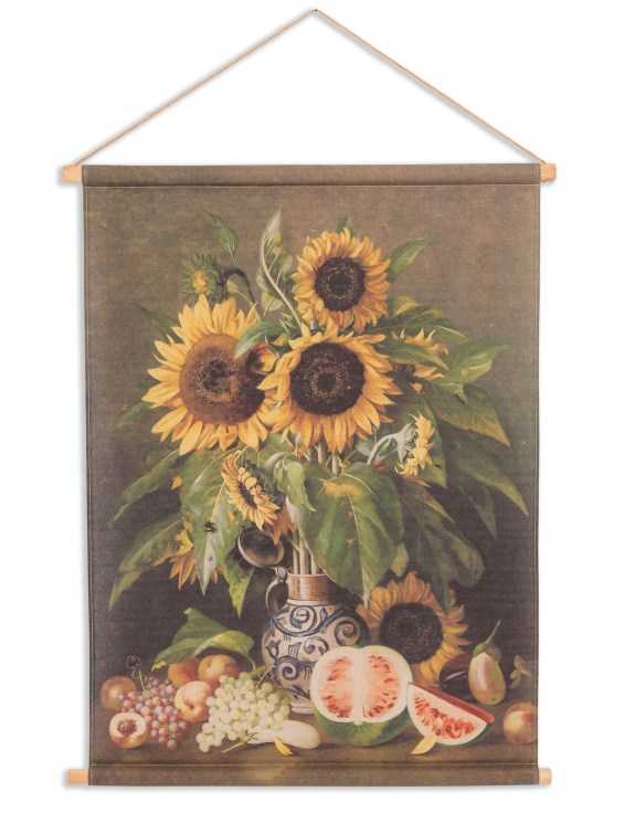 Sunflower Fruit Boho Wall Hanging Canvas Print