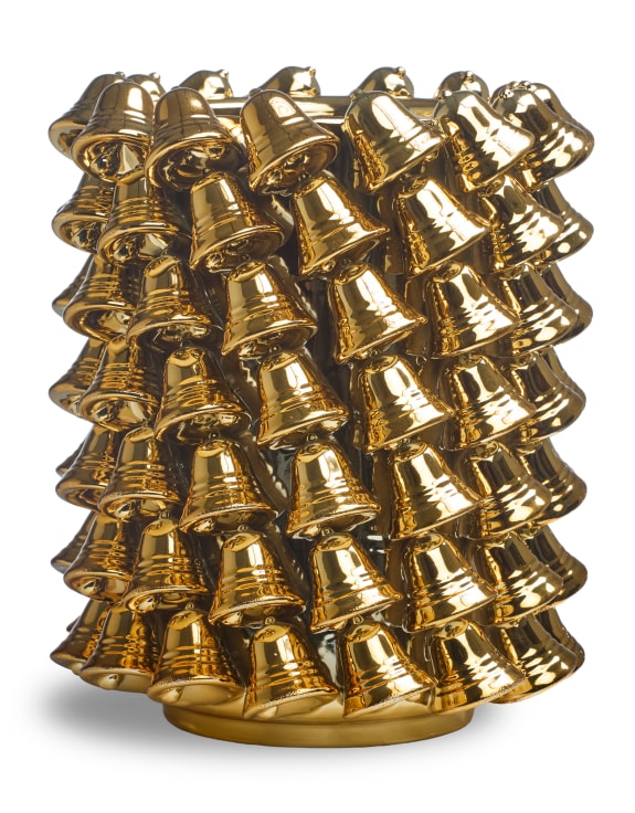 Ceramic Large Gold Plated Multi Bell Vase