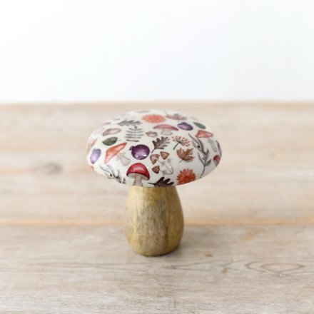 10cm Autumnal Wooden Mushroom