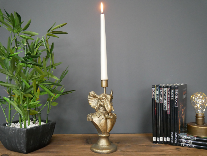 Antique gold Elephant Candle Holder