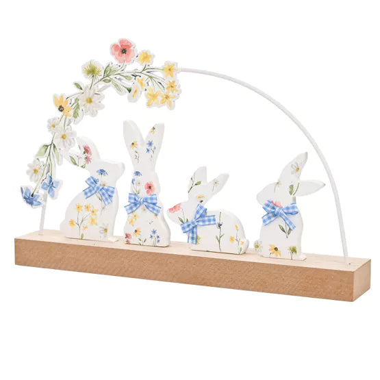 Bunny And Floral Arch Mantle Plaque