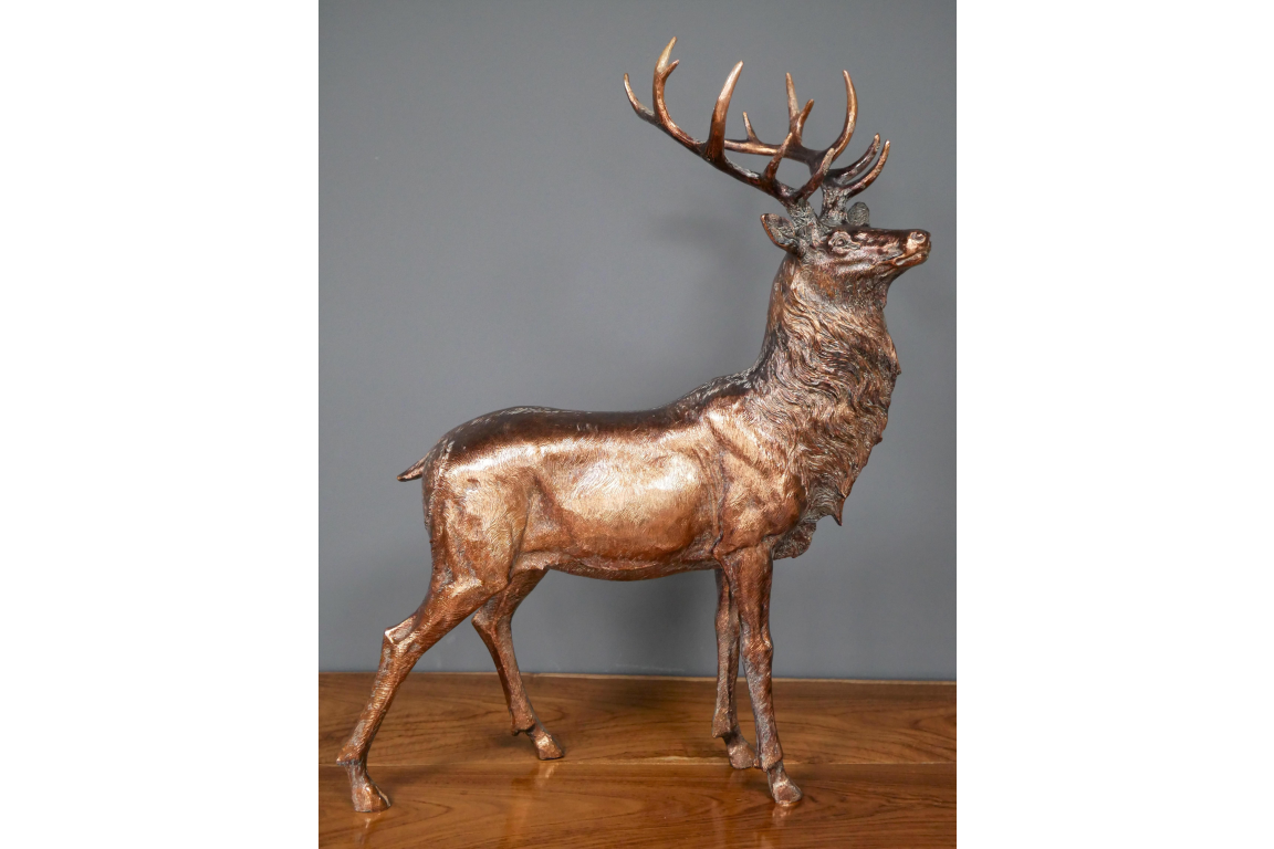 Antique Bronze Stag Ornament