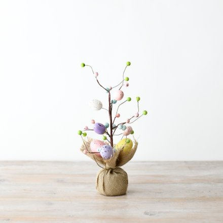 Pastel-hued Decorated Easter Egg Tree