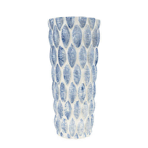 Blue & White Coastal Shell Vase