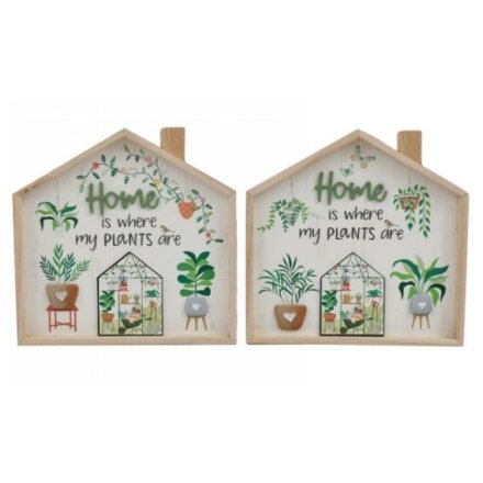 Garden House Plant Large Plaque 24cm