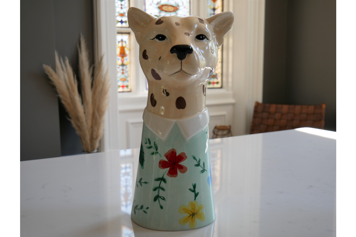 Ceramic 35cm Leopard Vase