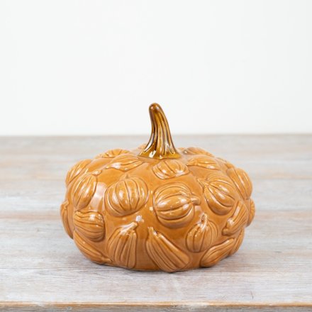 Ceramic Pumpkin Deco, 19cm