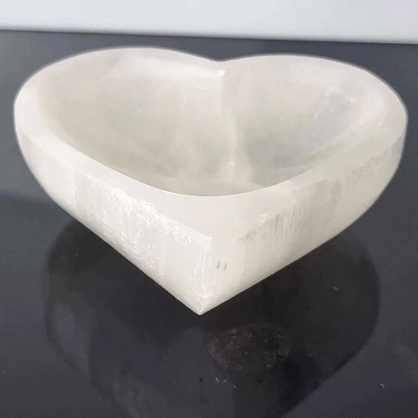 Single Selenite Crystal Bowl Heart