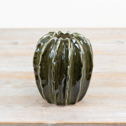 15cm Emerald Green Pod-Shaped Vase