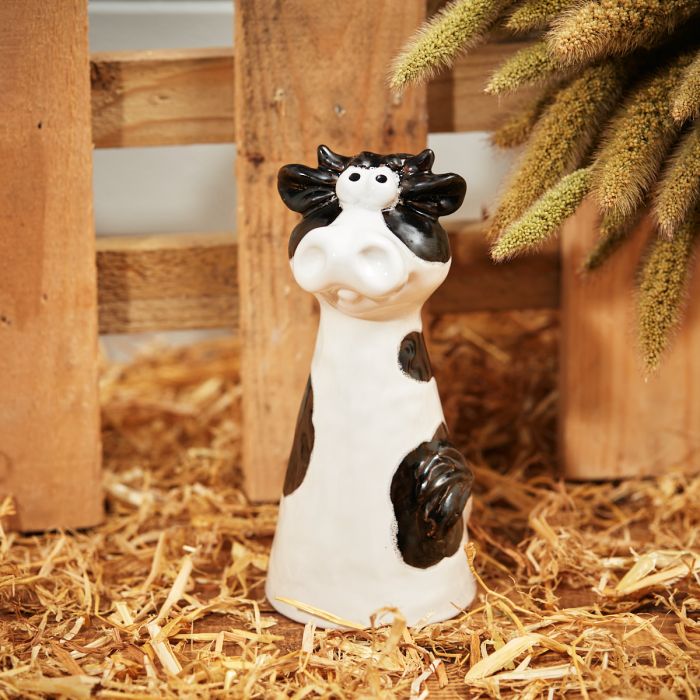 Ceramic Black & White Cow Ornament
