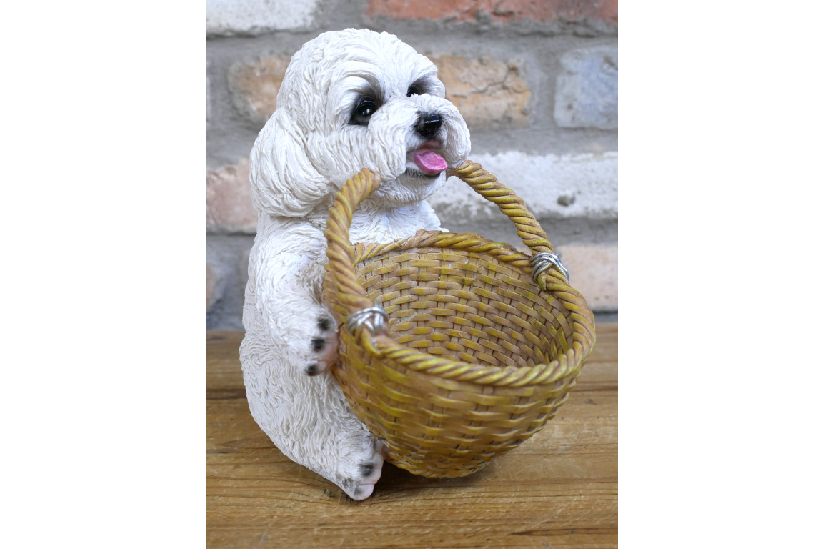 Dog With Basket Ornament