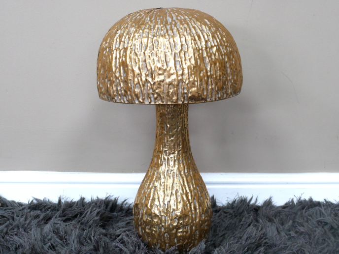 52cm Antique Gold Mushroom Ornament