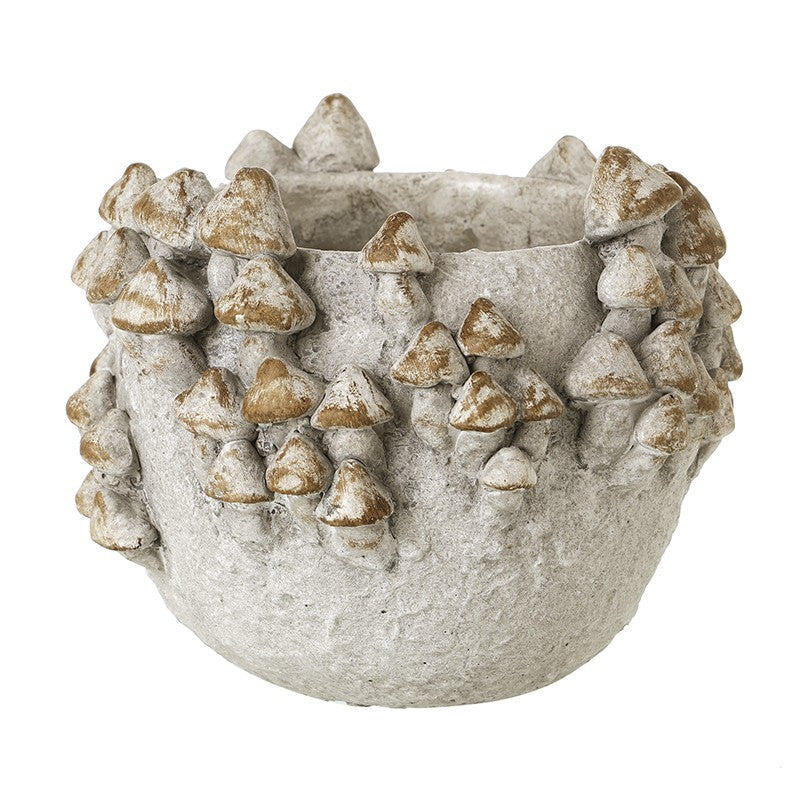 Grey Cement Mushroom Design Pot Medium