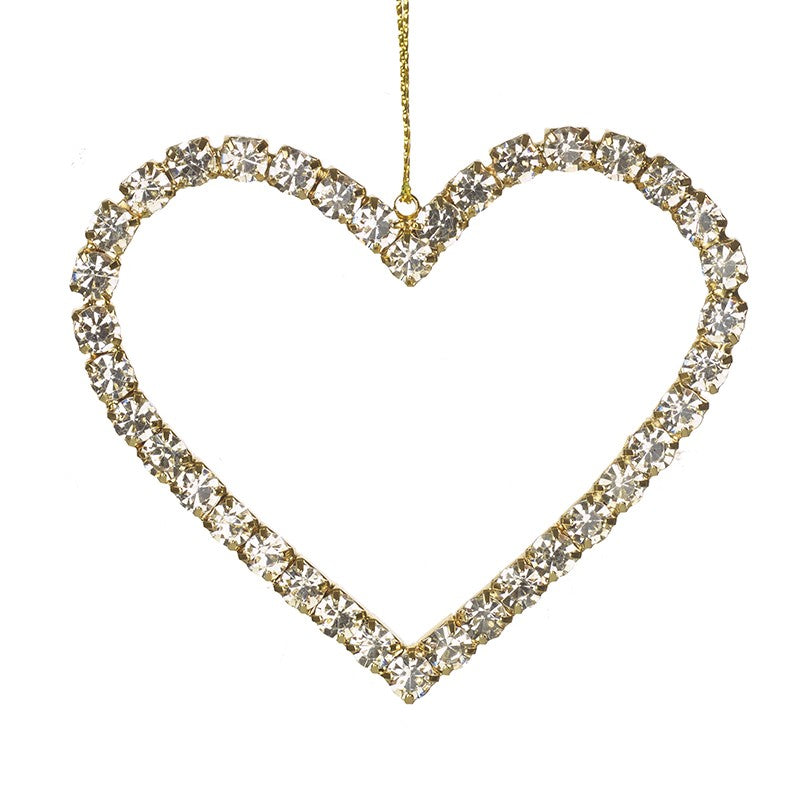 Diamante Cut Out Heart Hanging Dec
