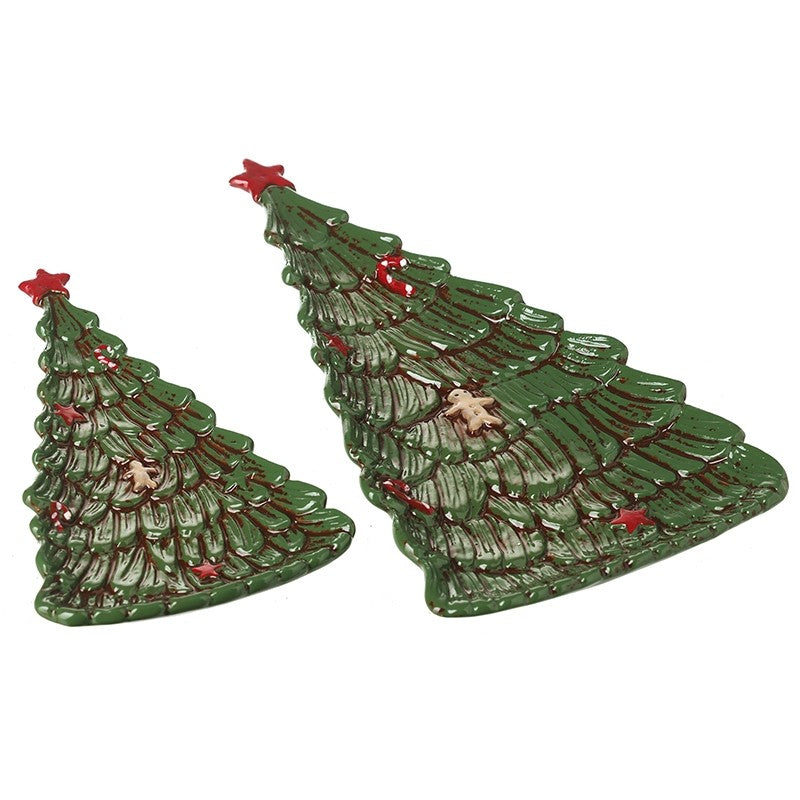 Ceramic Tree Decorative Plates Set of 2