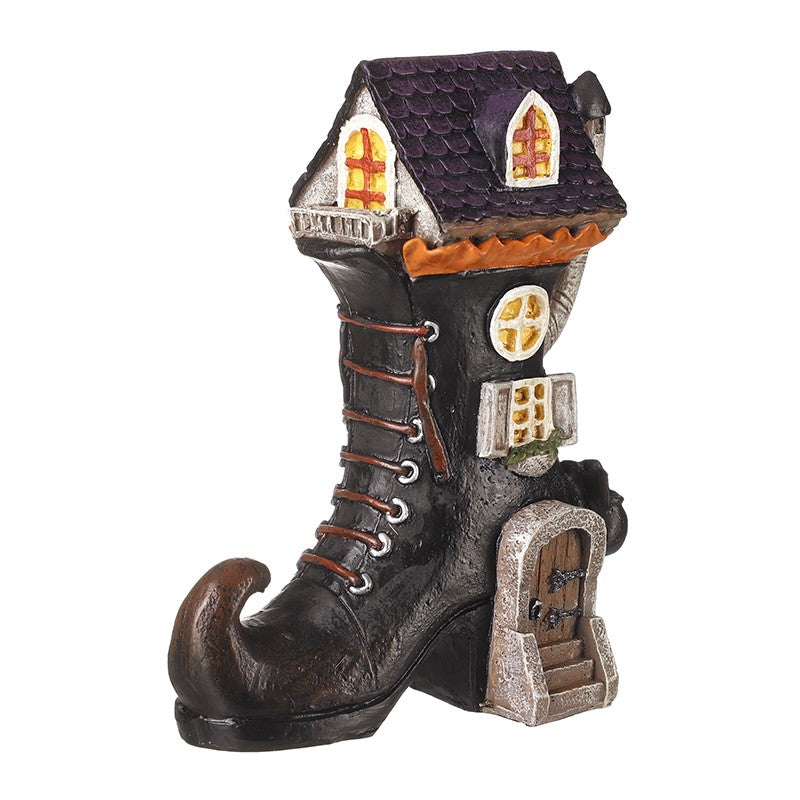 Black Resin Witches Boot House