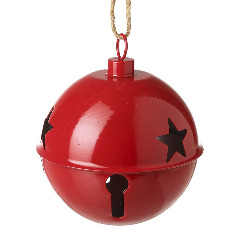 Large Red Metal Cut Out Bell Bauble