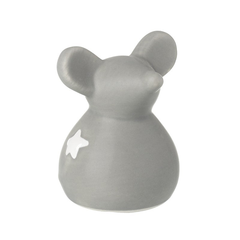 Small Ceramic Standing Mouse Matt Grey 7cm