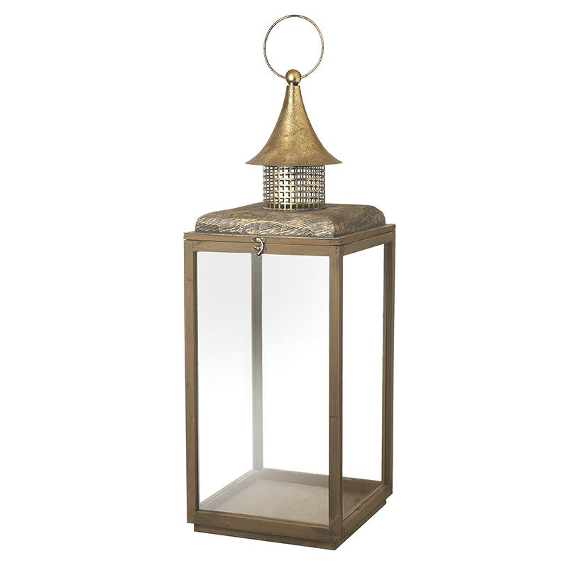 Antique Bronze Metal Square Lantern Large 83cm