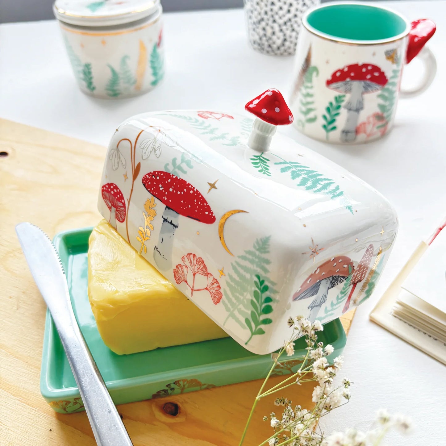 Forage Cream Butter Dish