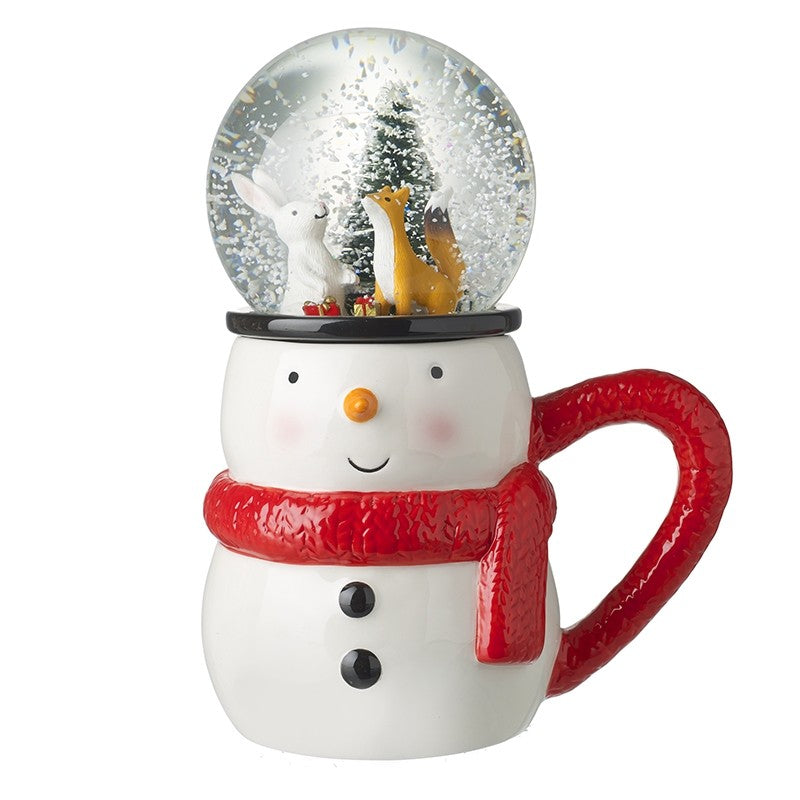 Woodland Animal Snowglobe & Snowman Mug Gift
