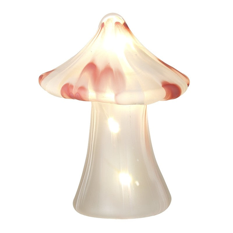 10.5cm Light Up Glass Toadstool Decoration