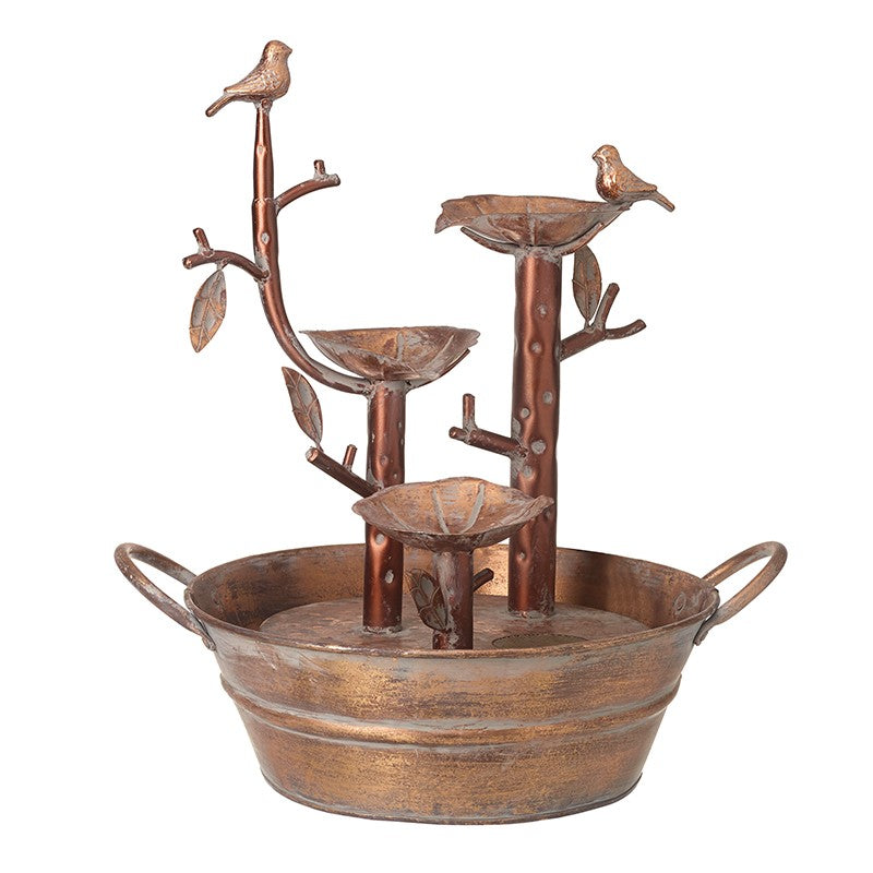 Mains Powered Copper Bird Water Feature