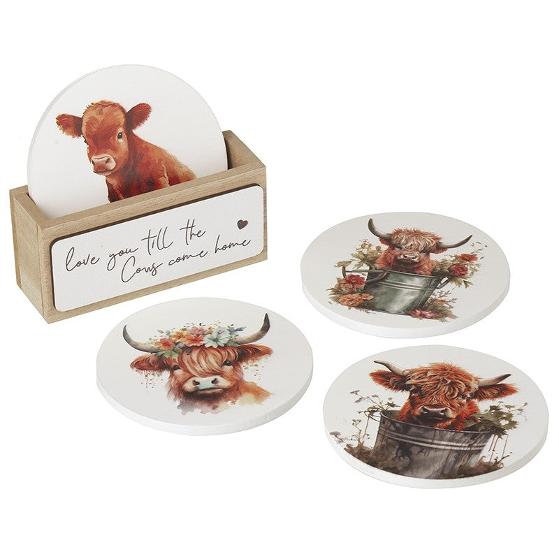 Love You Till The Cows Come Home Coaster set of 4