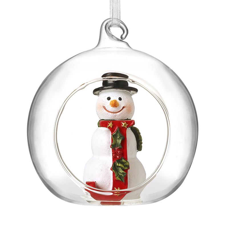 Glass Personal Snowman Bauble - Select your Letter - Perfect for Gifting