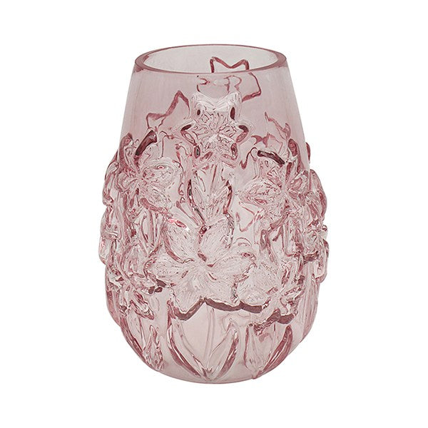 Bright Glass Vase Petal Bow Pink Small